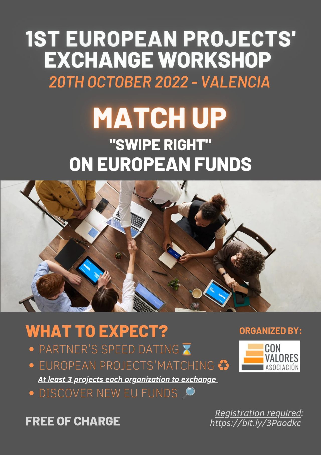 Apúntate al 1er Evento Intercambio de Proyectos Europeos en Valencia